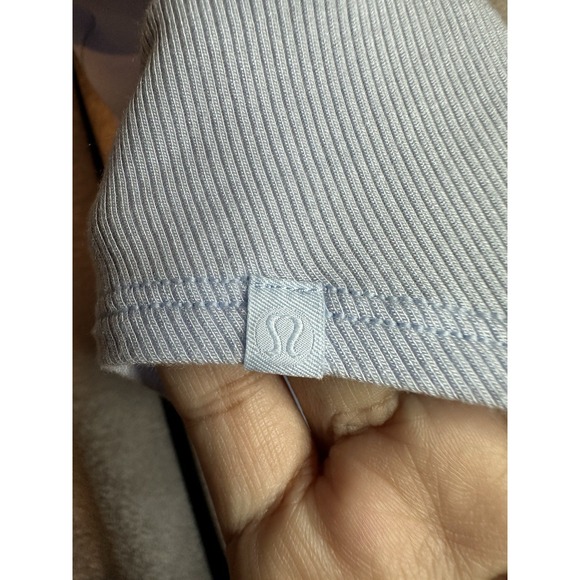 Lemon Tops - Lululemon Baby Blue Halterback Small Activewear Top Pit To Pit 13" Thick Materia